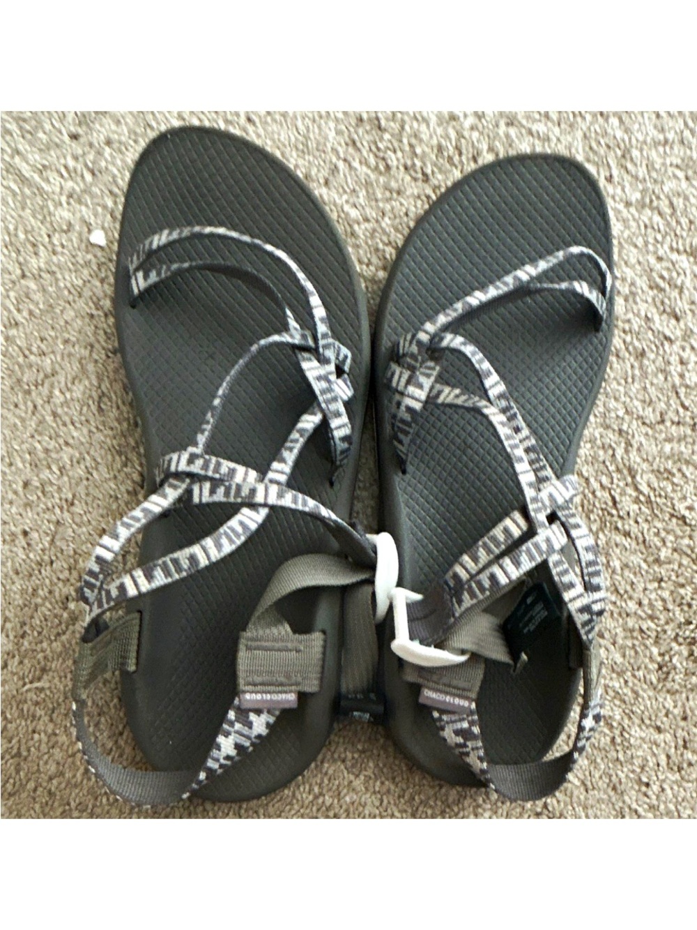 Chaco Women's Strappy Sandals in Black with Gray Pattern